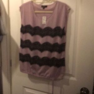 Limited brand black lace and lavender top